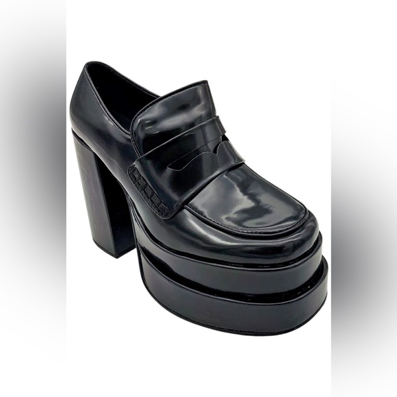 Steve Madden Black Platform Shoes - Picture 3 of 16